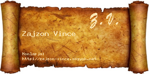 Zajzon Vince névjegykártya