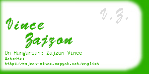 vince zajzon business card